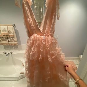 Beautiful pale pink shoulder tie dress